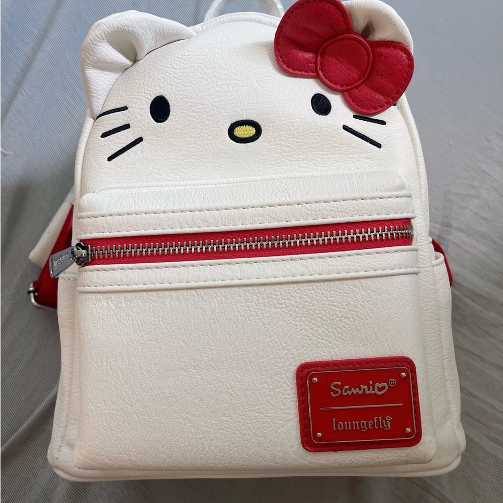Loungefly Hello Kitty White and Red Mini Backpack